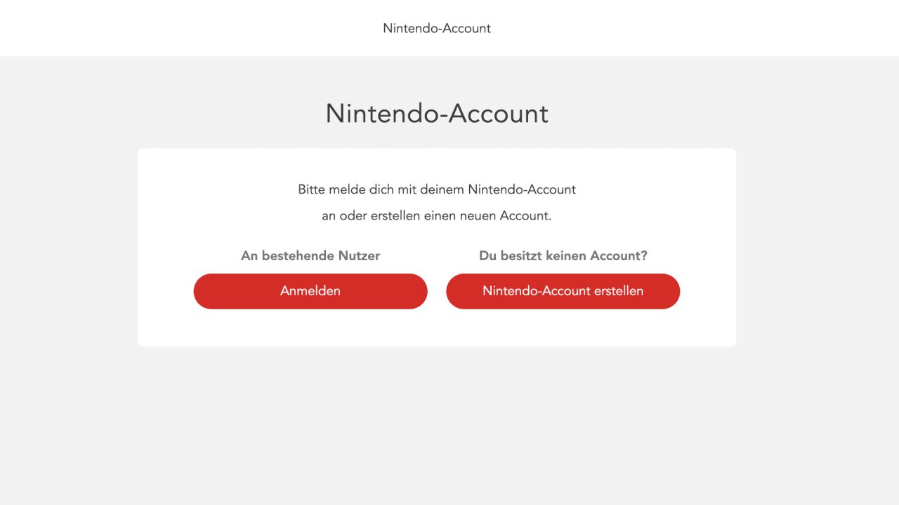Nintendo Account Anmeldung