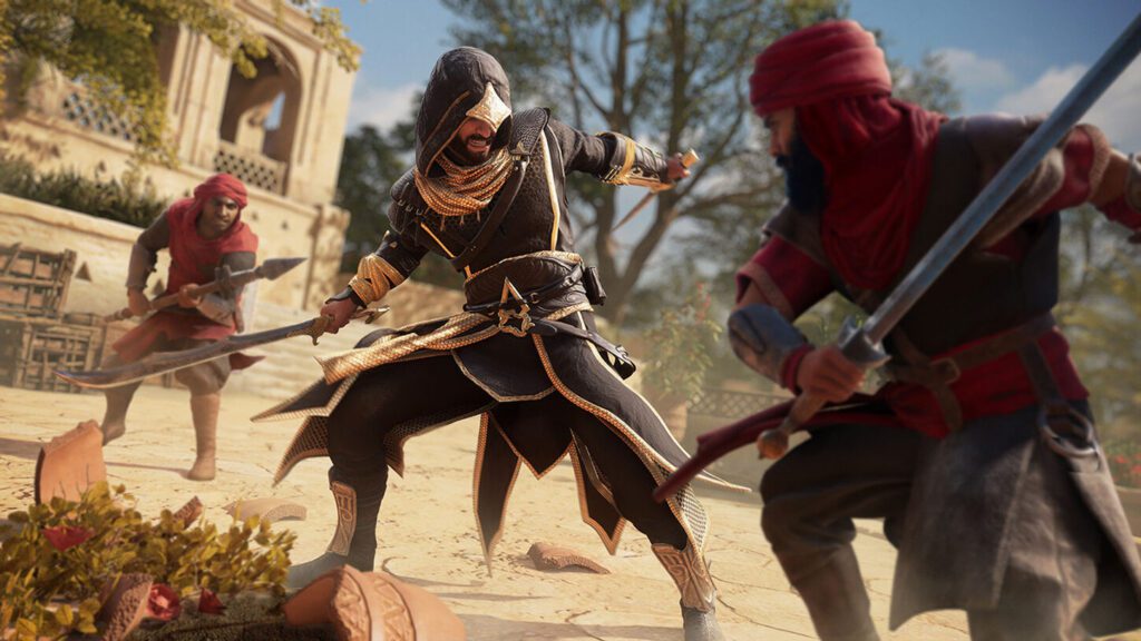 Assassine Basim kämpft in Assassin's Creed Mirage.