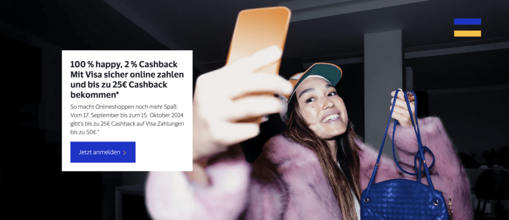 Bei Zahlung mit der Visa-Karte gibt es bis zum 15. Oktober Cashback.