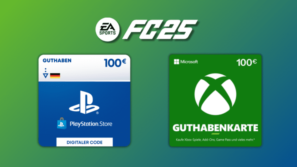 Mit Guthabenkarten könnt ihr bei der Vorbestellung von EA Sports FC 25 noch einmal kräftig sparen.