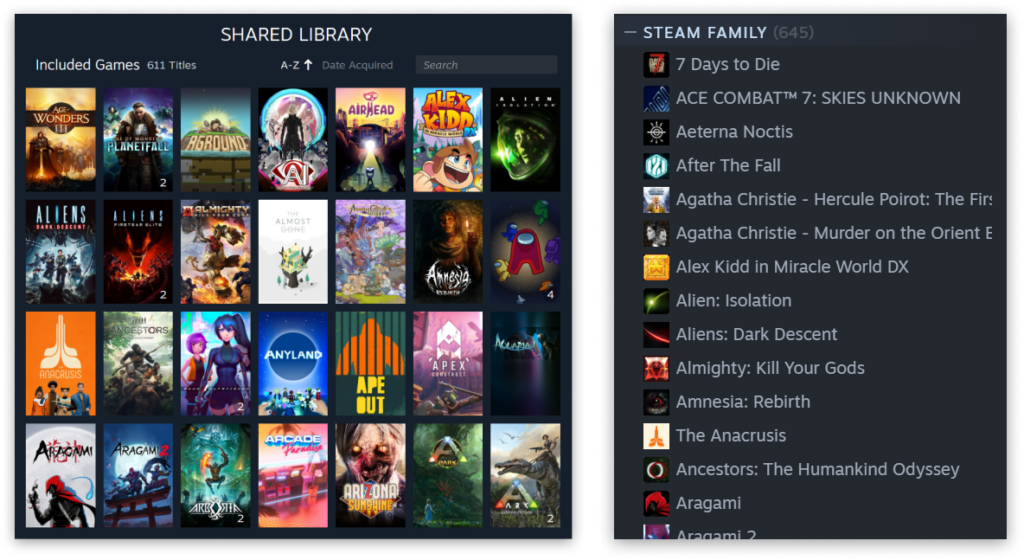 Mit Steam Family könnt Ihr Eure gesamte Bibliothek teilen.